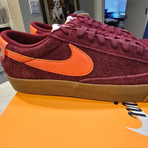 Nike Blazer Low '77 VNTG Trainers Shoes Red/Burgundy/Orange Mens Size 10 NEW - Picture 1 of 9